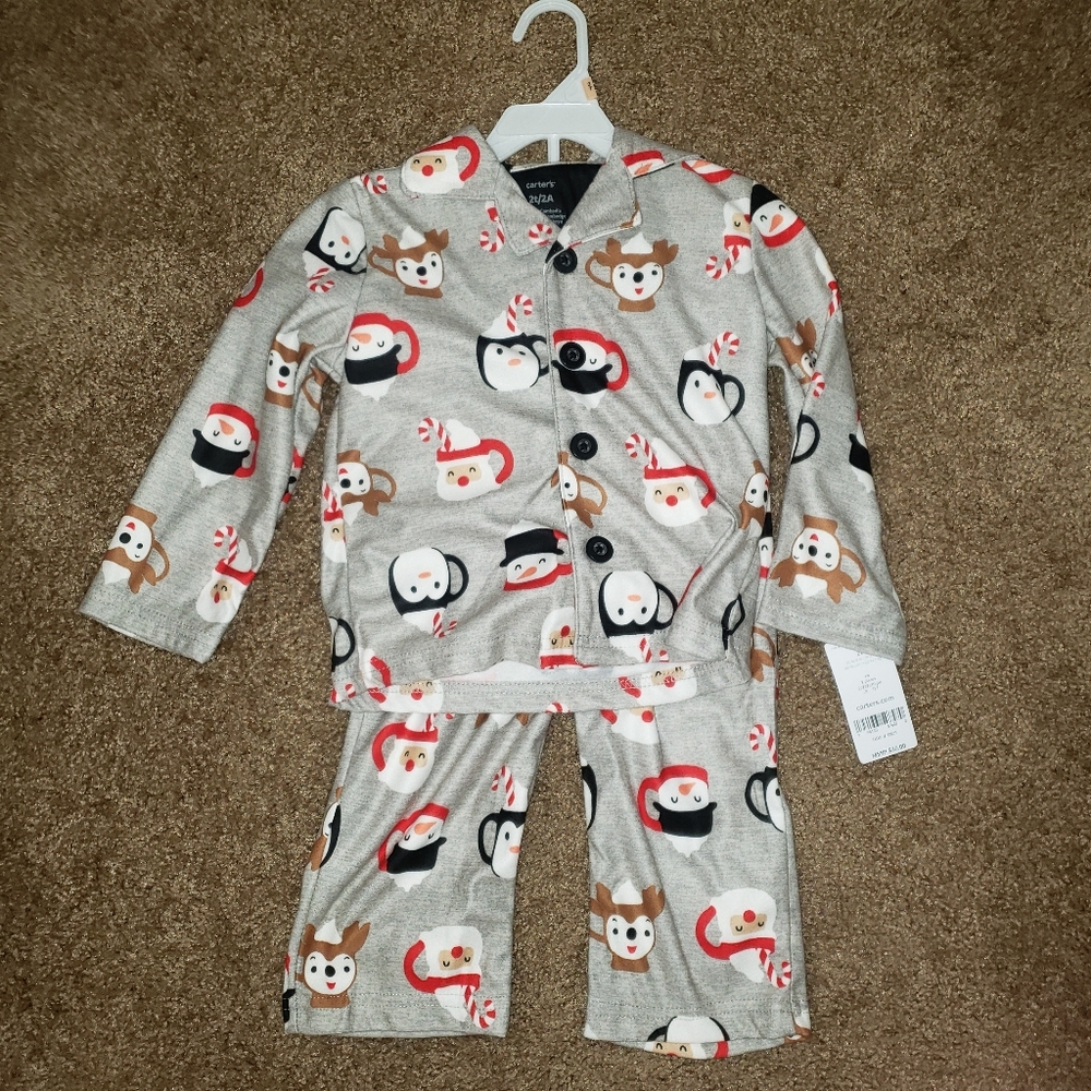 Carter's Christmas 2 pc Coat-Style Fleece PJs